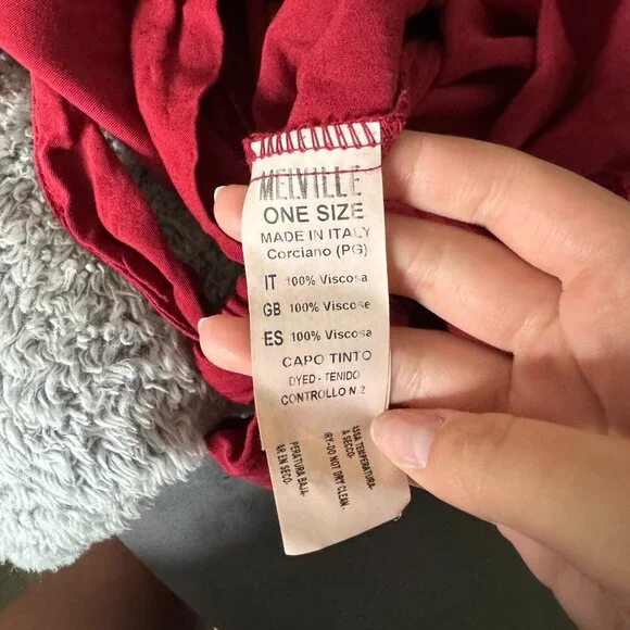 Brandy Melville | EUC Tie Back Cropped Short Sleeve Peasant Blouse in Maroon OS - Picture 6 of 6